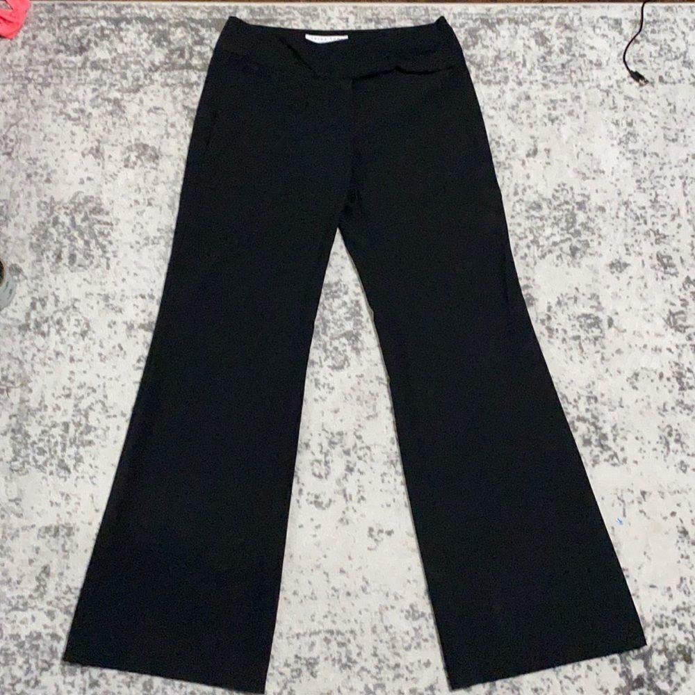 Trina Turk black wide‎ leg flare pants Size 6 EUC